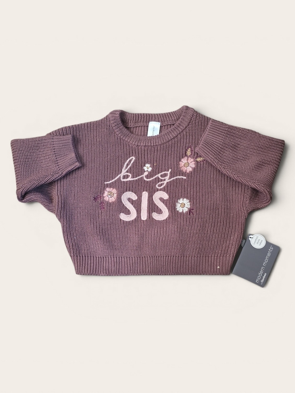 Modern Moments Mauve 'Big Sis' Knit Sweater